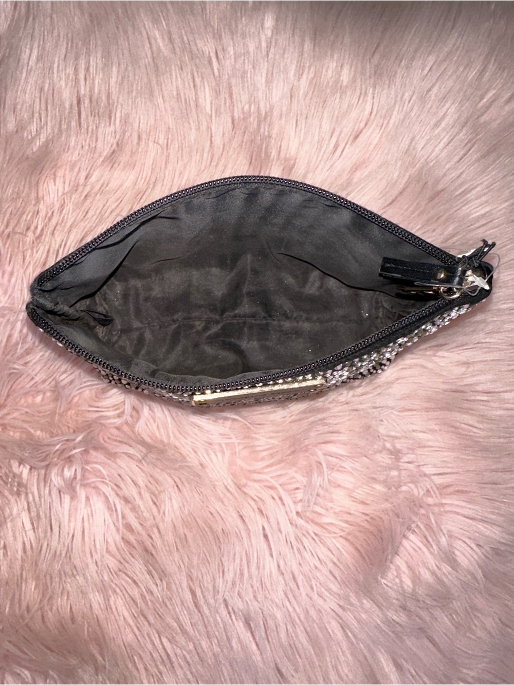 Victoria's Secret Black Crystal-Studded Makeup Pouch - Picture 5 of 14